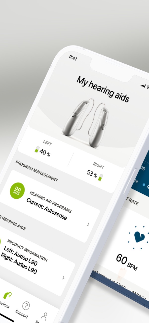 myPhonak Hearing Aids Screen